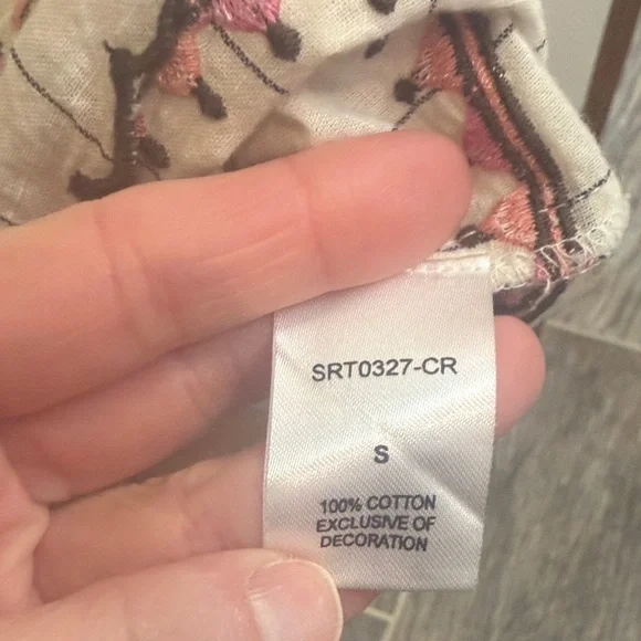 THML Embroidered Top, Small, Boho Cotton - Picture 11 of 16